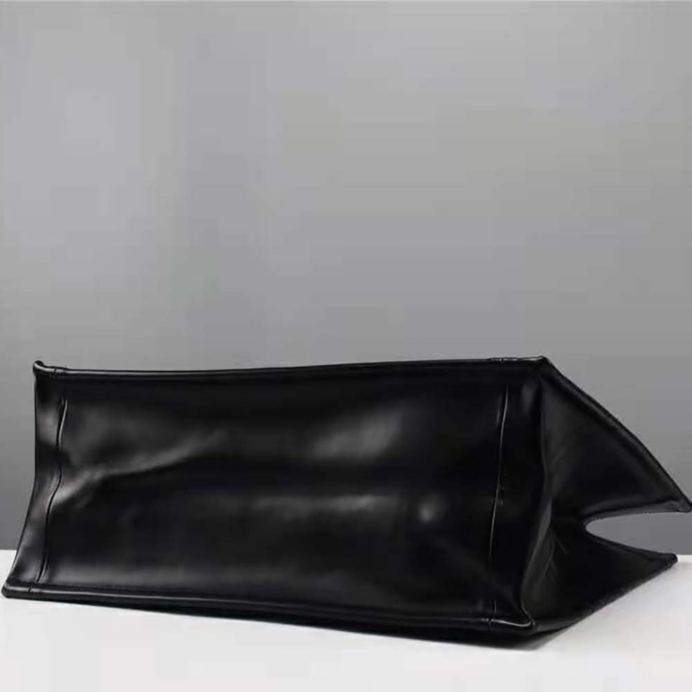 Dior Women Small Dior Book Tote Black Calfskin