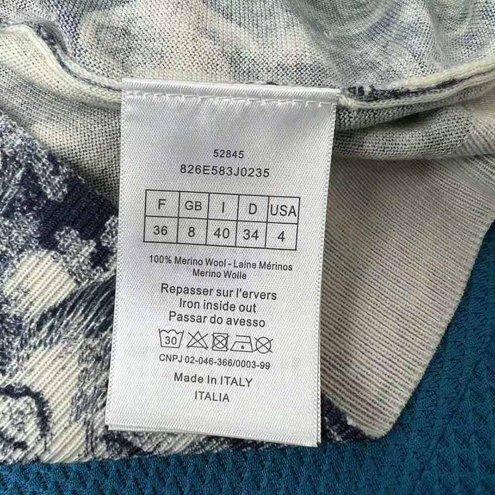 Dior Women T-shirt Navy Blue Toile De Jouy Cotton and Linen Jersey