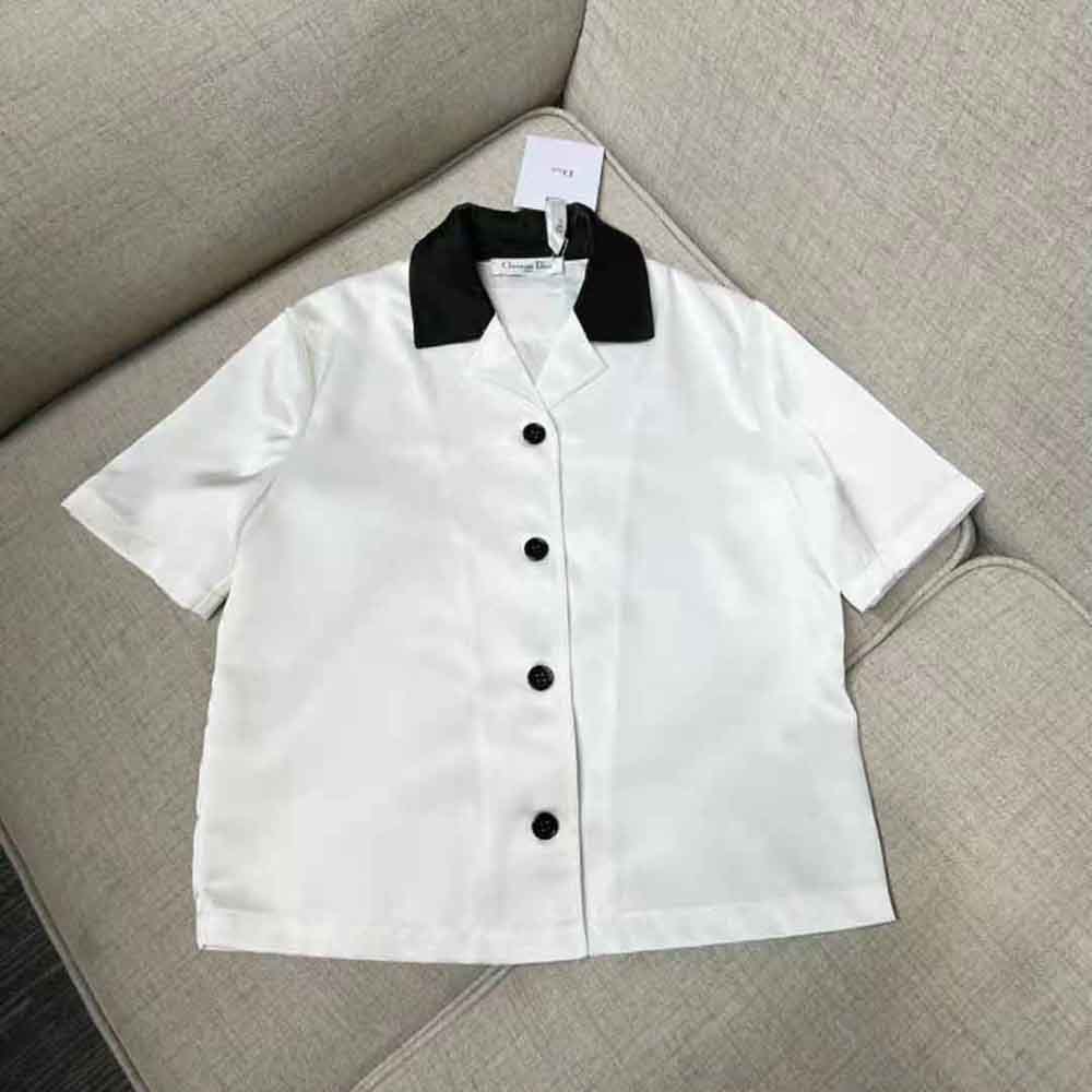 Dior Women Vibe Blouse White Technical Satin