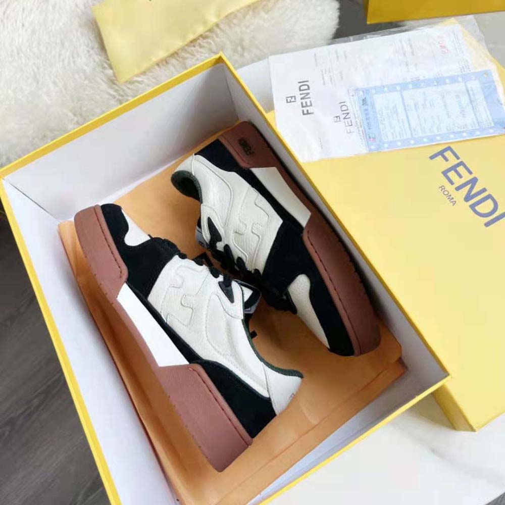 Fendi Unisex Match Low Tops in Black Suede