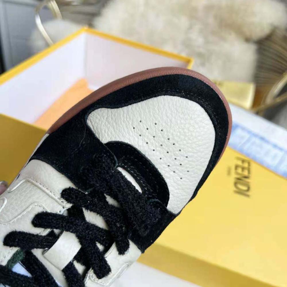 Fendi Unisex Match Low Tops in Black Suede