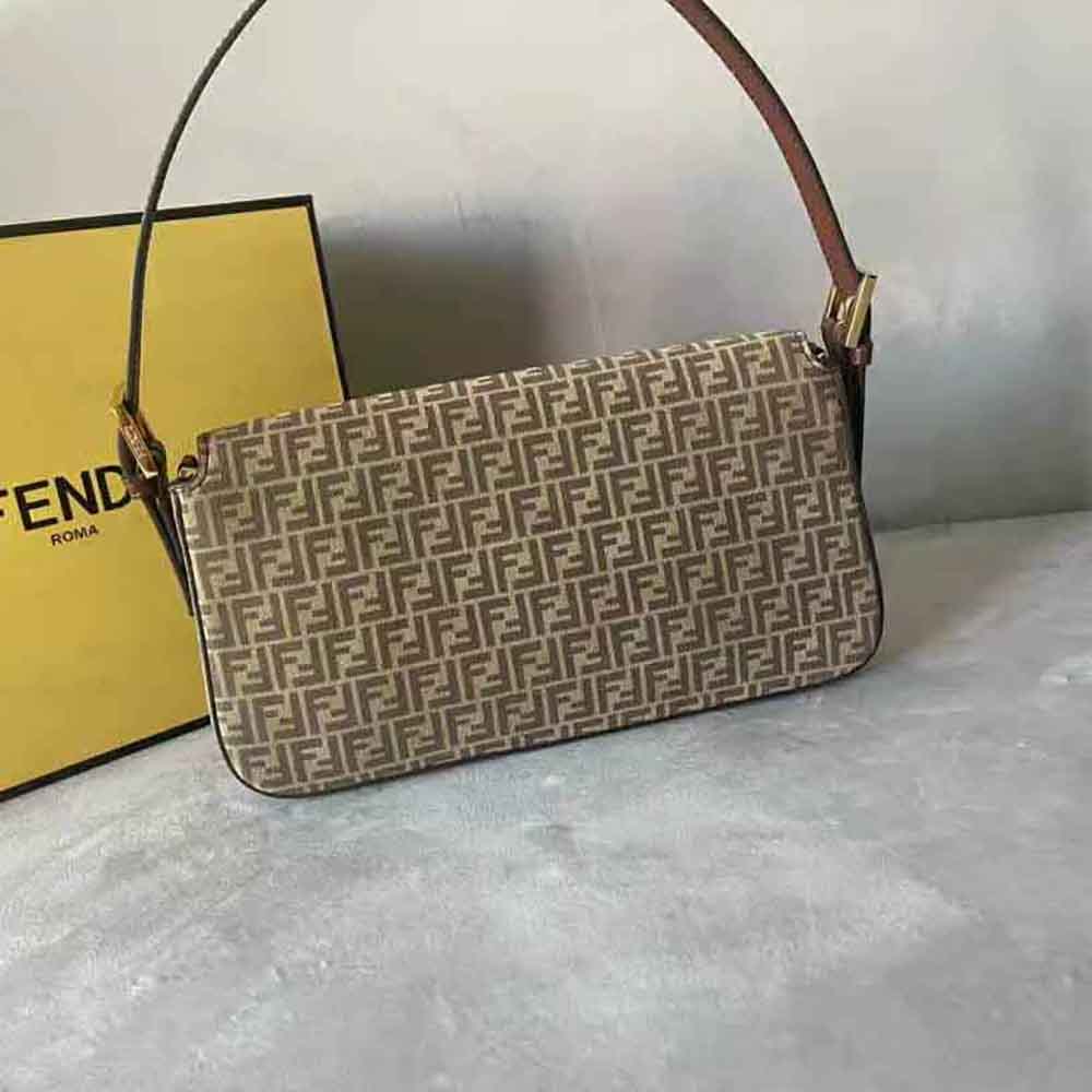 Fendi Women Baguette 1997 Beige Split Leather Bag