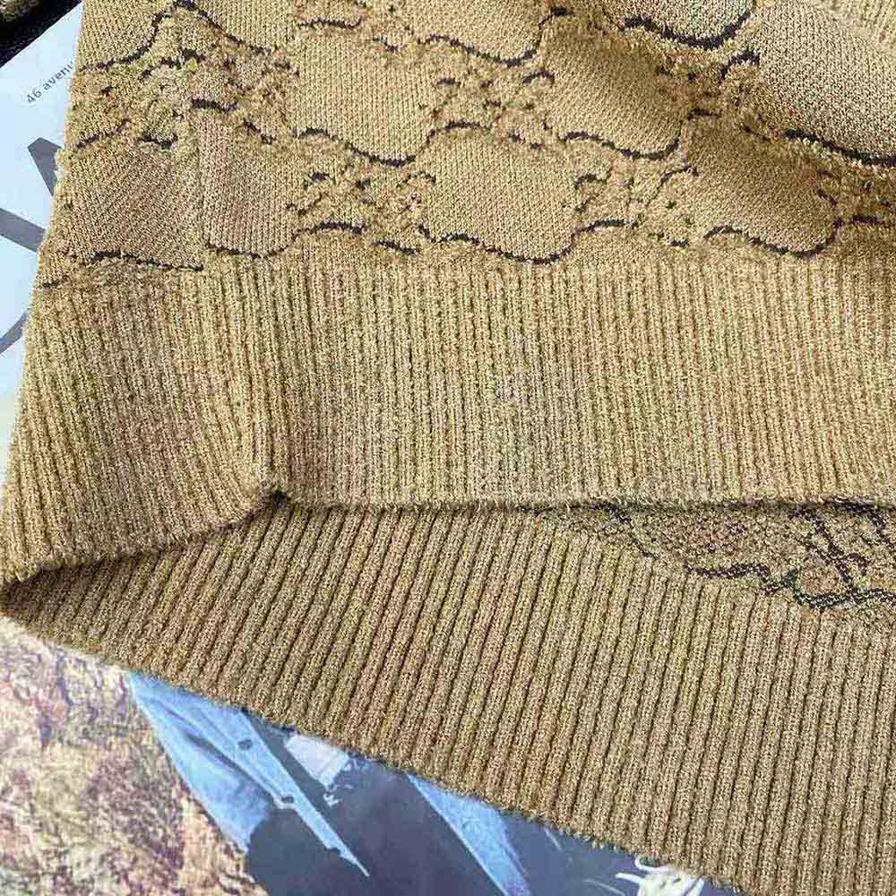 Fendi Women Beige Velvet and Viscose Cardigan with V Neck and Ribbed Edges