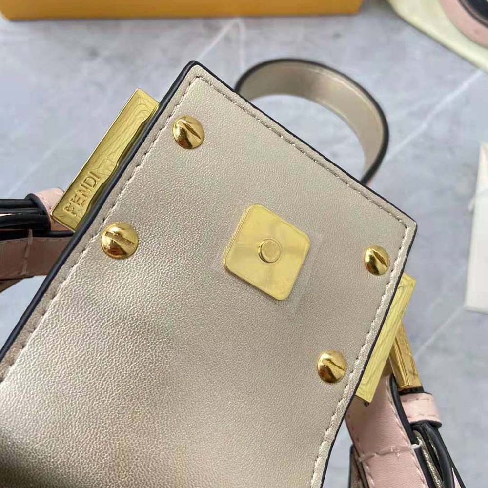 Fendi Women Cookie Pale Pink Leather Mini Bag