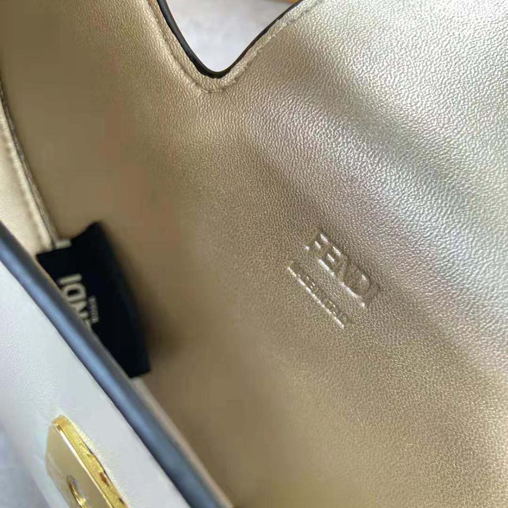 Fendi Women Cookie White Leather Mini Bag