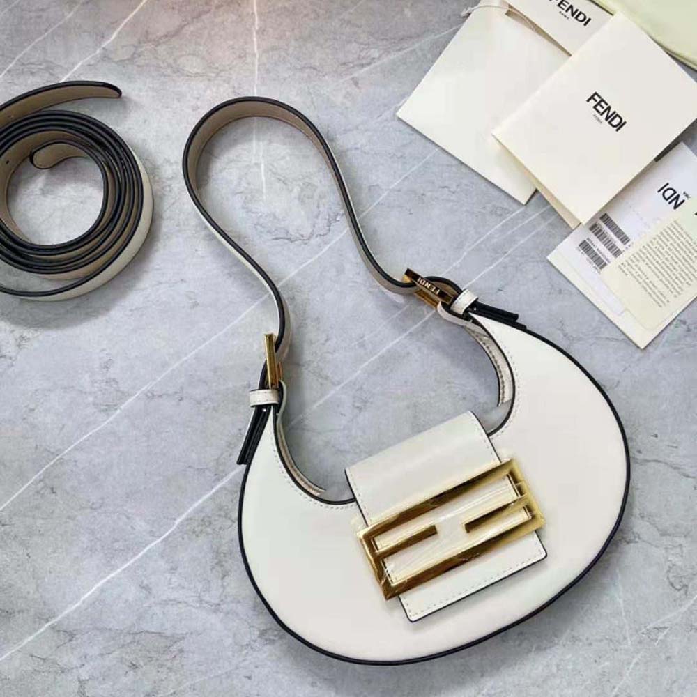 Fendi Women Cookie White Leather Mini Bag