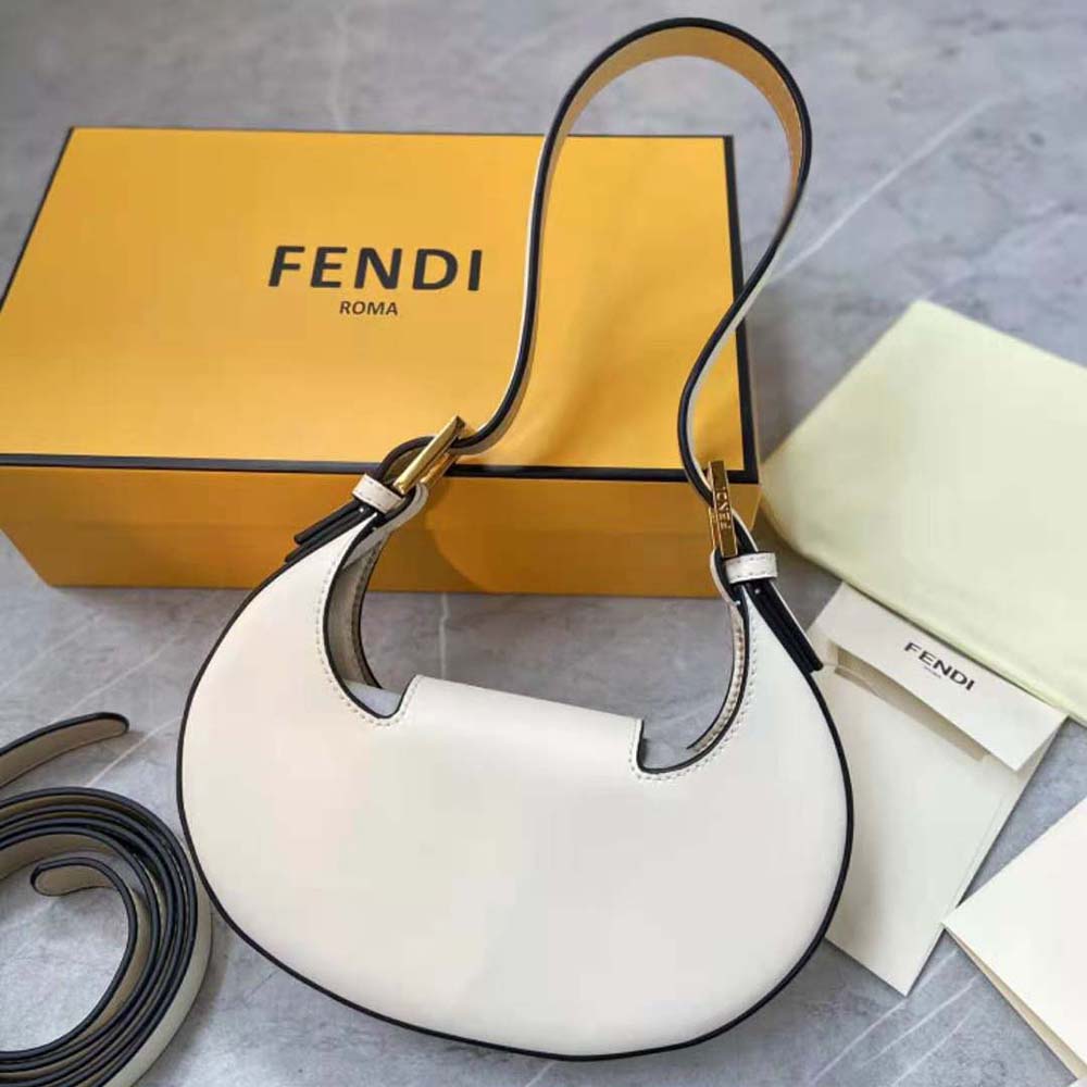 Fendi Women Cookie White Leather Mini Bag