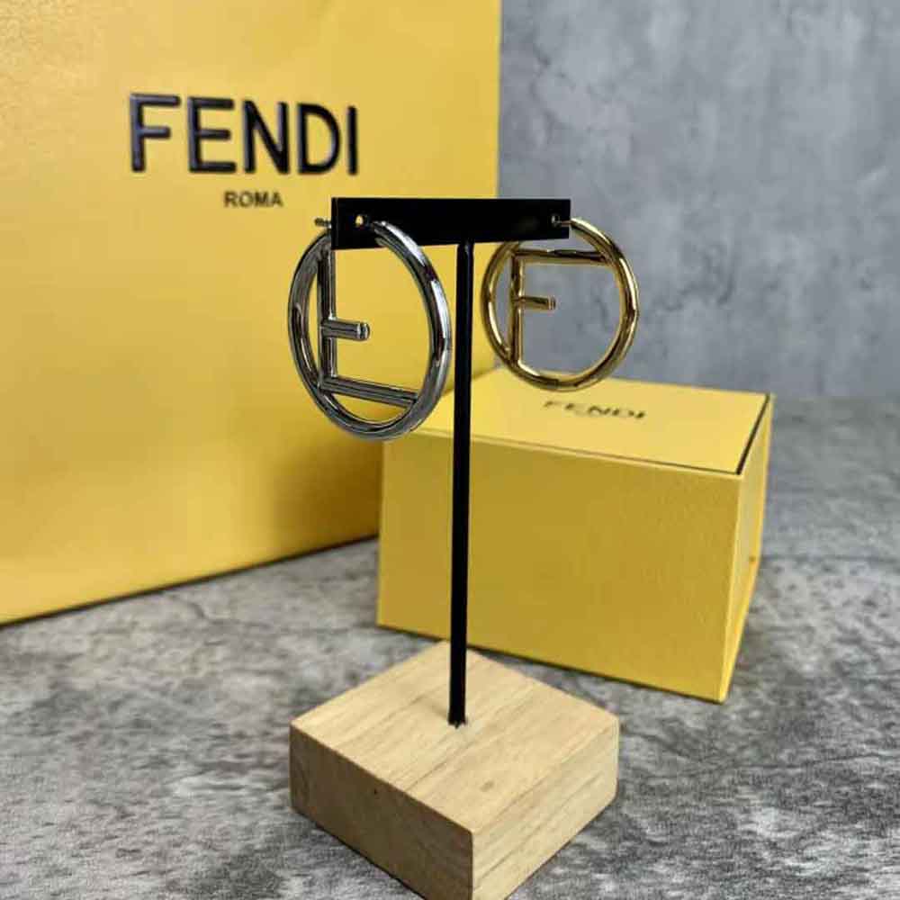Fendi Women F Is Fendi Earrings Gold and Palladium Earrings
