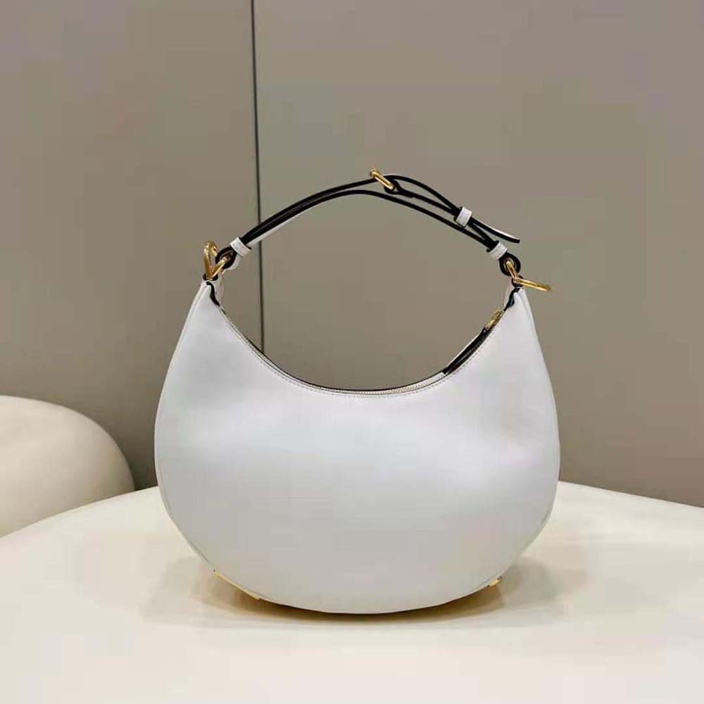 Fendi Women Fendigraphy Small White Leather Bag