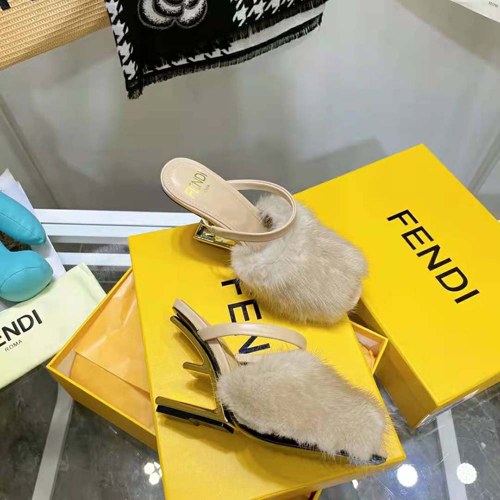Fendi Women First Pink Mink High-Heeled Sandals