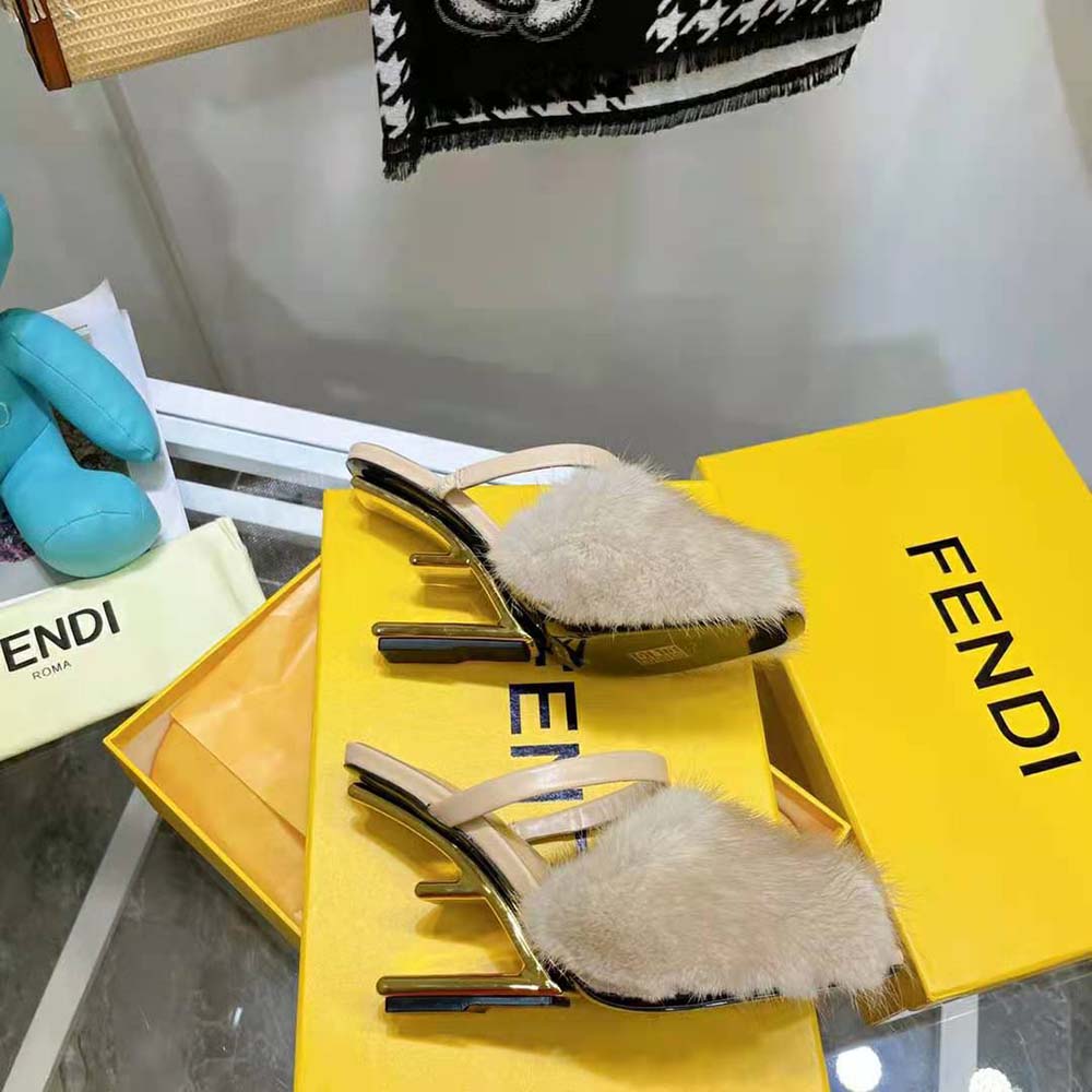Fendi Women First Pink Mink High-Heeled Sandals