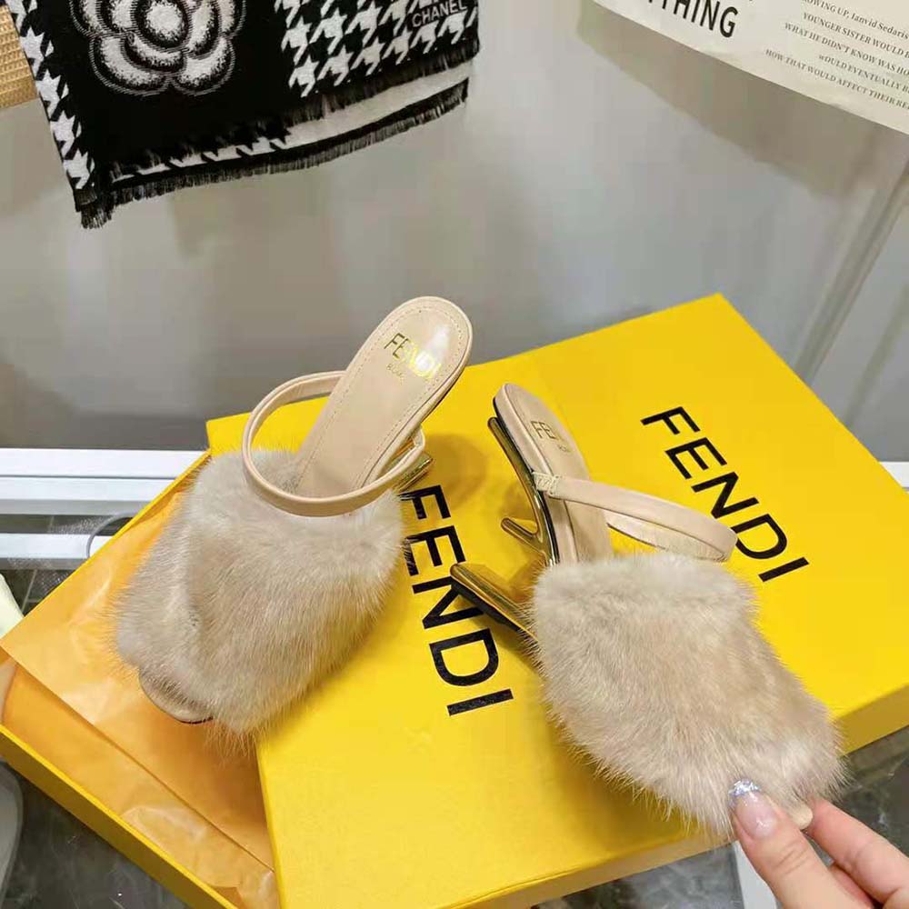 Fendi Women First Pink Mink High-Heeled Sandals