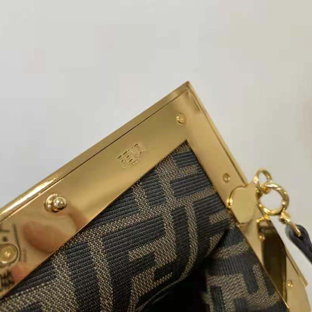 Fendi Women First Small Dark Brown Leather Bag