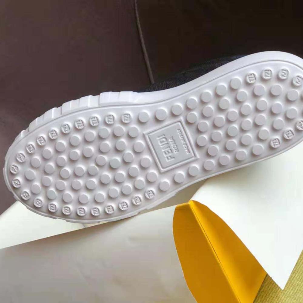 Fendi Women Force Black Fabric Low-Top Sneakers