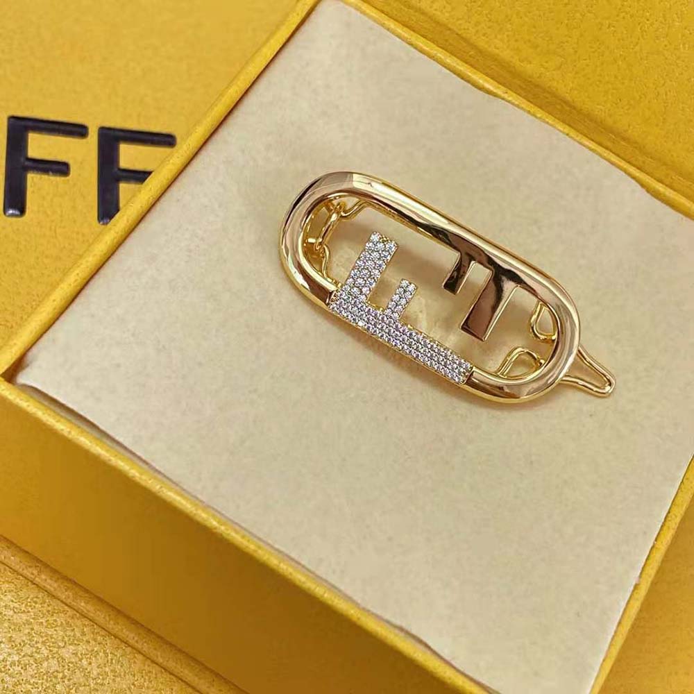 Fendi Women Hair Clip with Fendi O’Lock Motif