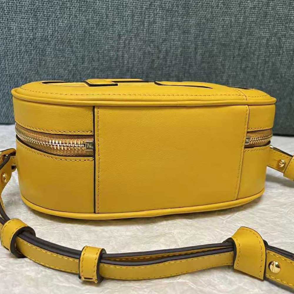 Fendi Women Mini Camera Case Yellow Leather and Suede Mini-Bag