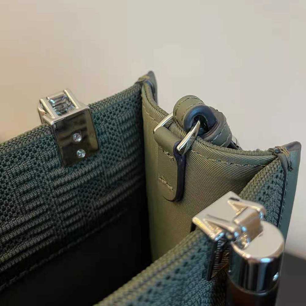 Fendi Women Mini Sunshine Shopper Green FF Fabric Mini-Bag