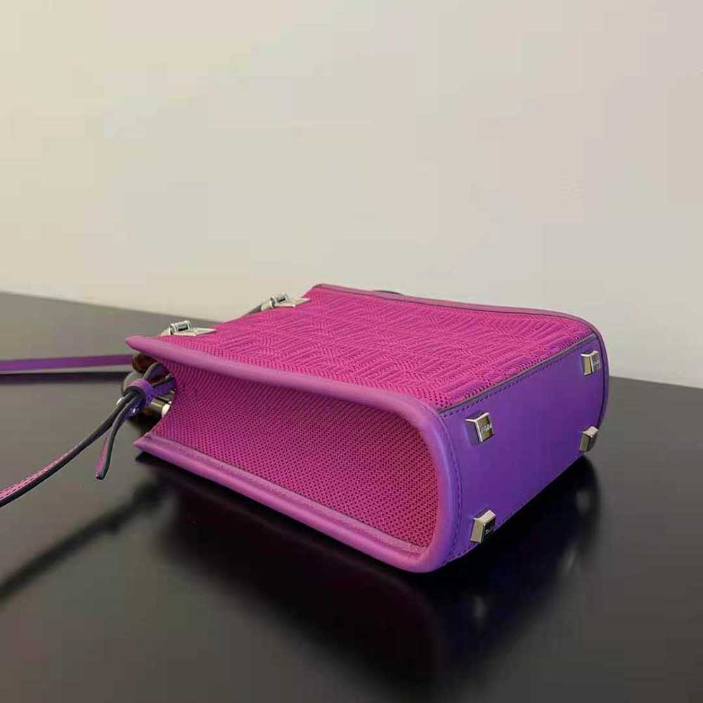 Fendi Women Mini Sunshine Shopper Purple FF Fabric Mini-Bag