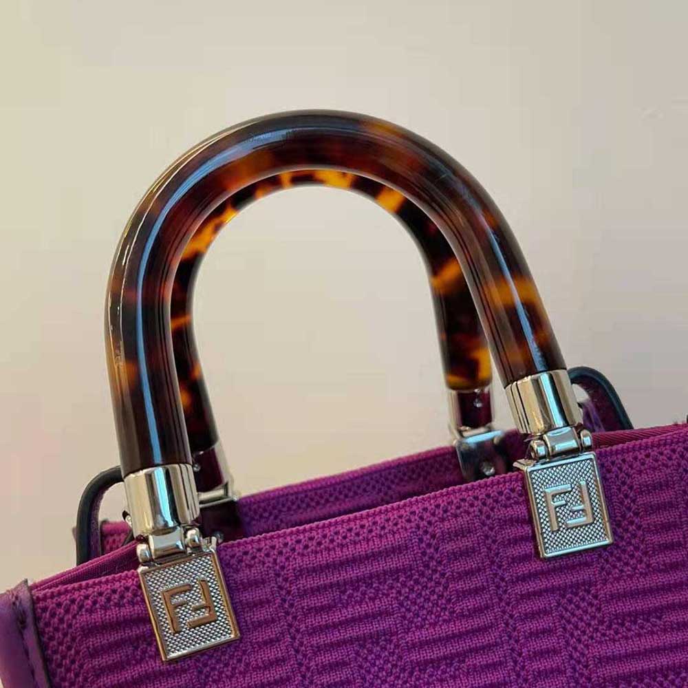 Fendi Women Mini Sunshine Shopper Purple FF Fabric Mini-Bag