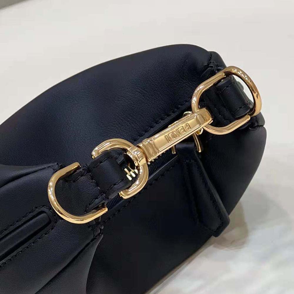 Fendi Women Nano Fendigraphy Black Leather Charm