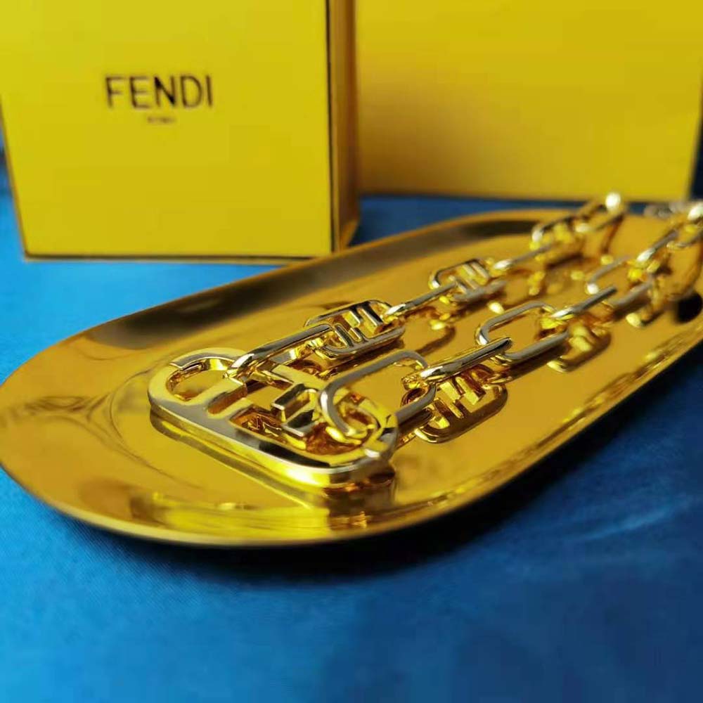 Fendi Women Necklace with Fendi OLock Mesh and Oval Clip