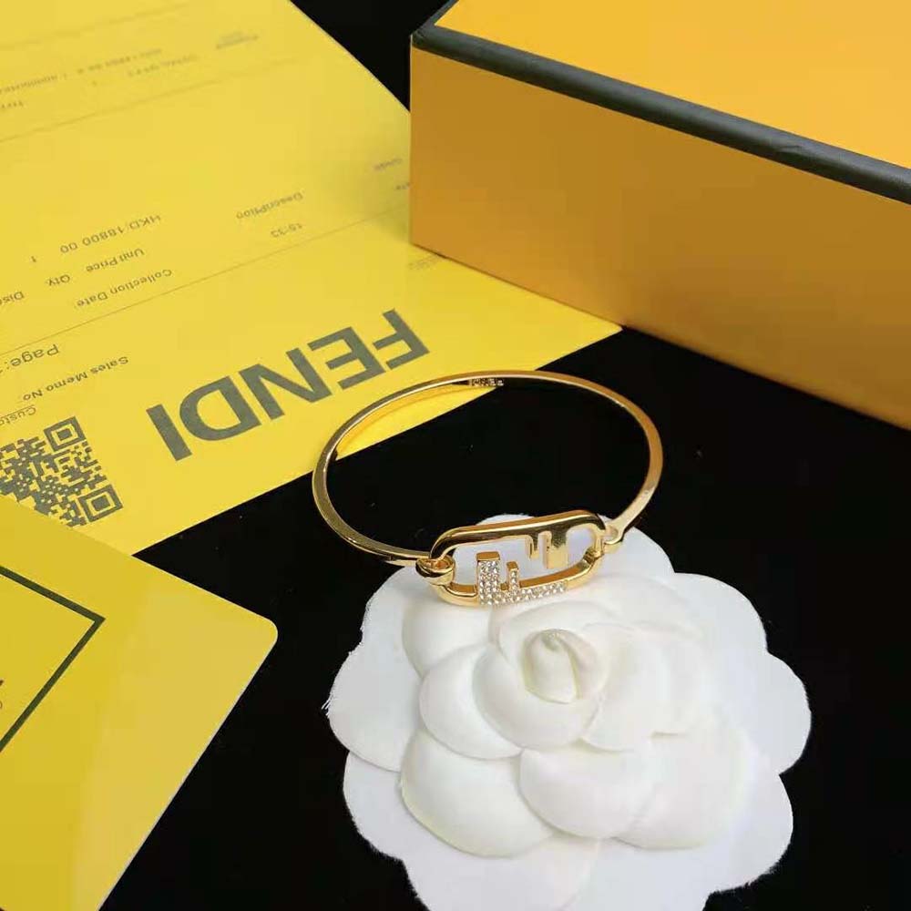 Fendi Women O Lock Bracelet Gold-Colored Bracelet