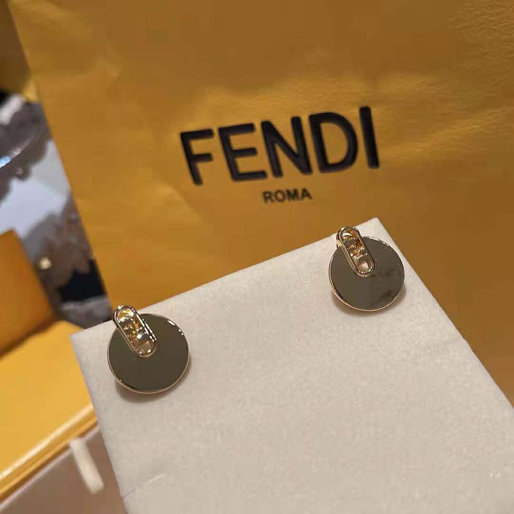 Fendi Women O Lock Earrings Gold-Colored
