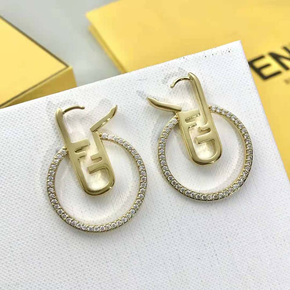 Fendi Women O Lock Earrings Gold-Colored