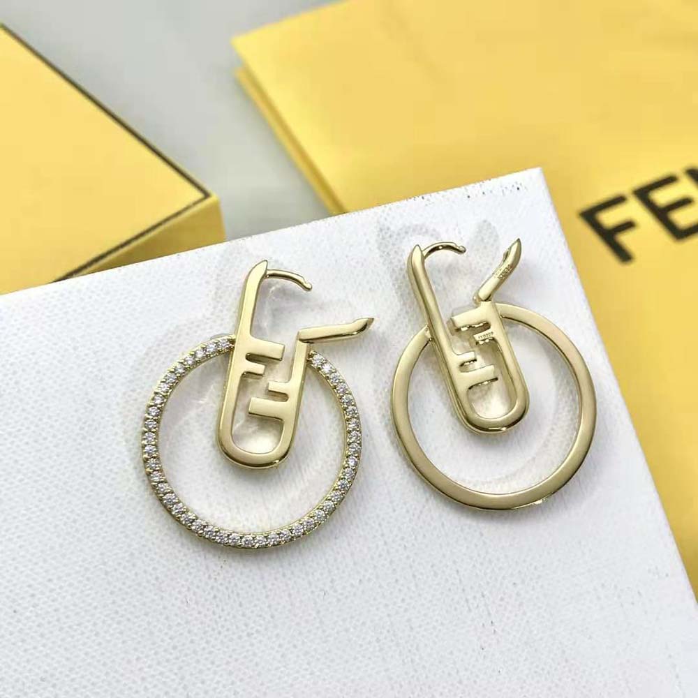 Fendi Women O Lock Earrings Gold-Colored