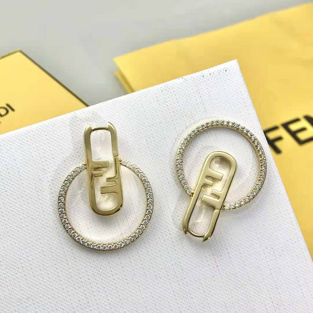 Fendi Women O Lock Earrings Gold-Colored