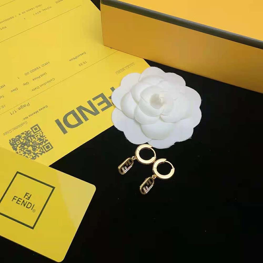 Fendi Women O Lock Earrings Gold-Colored Earrings