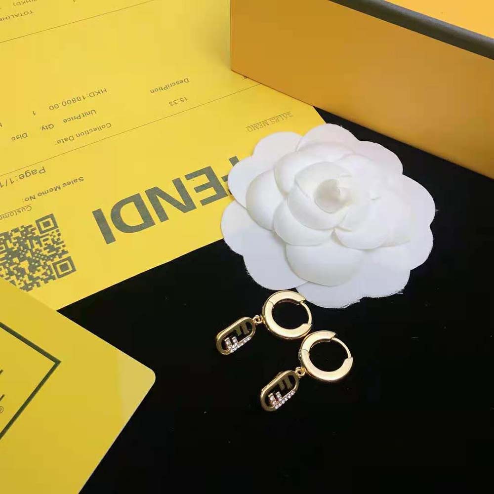 Fendi Women O Lock Earrings Gold-Colored Earrings