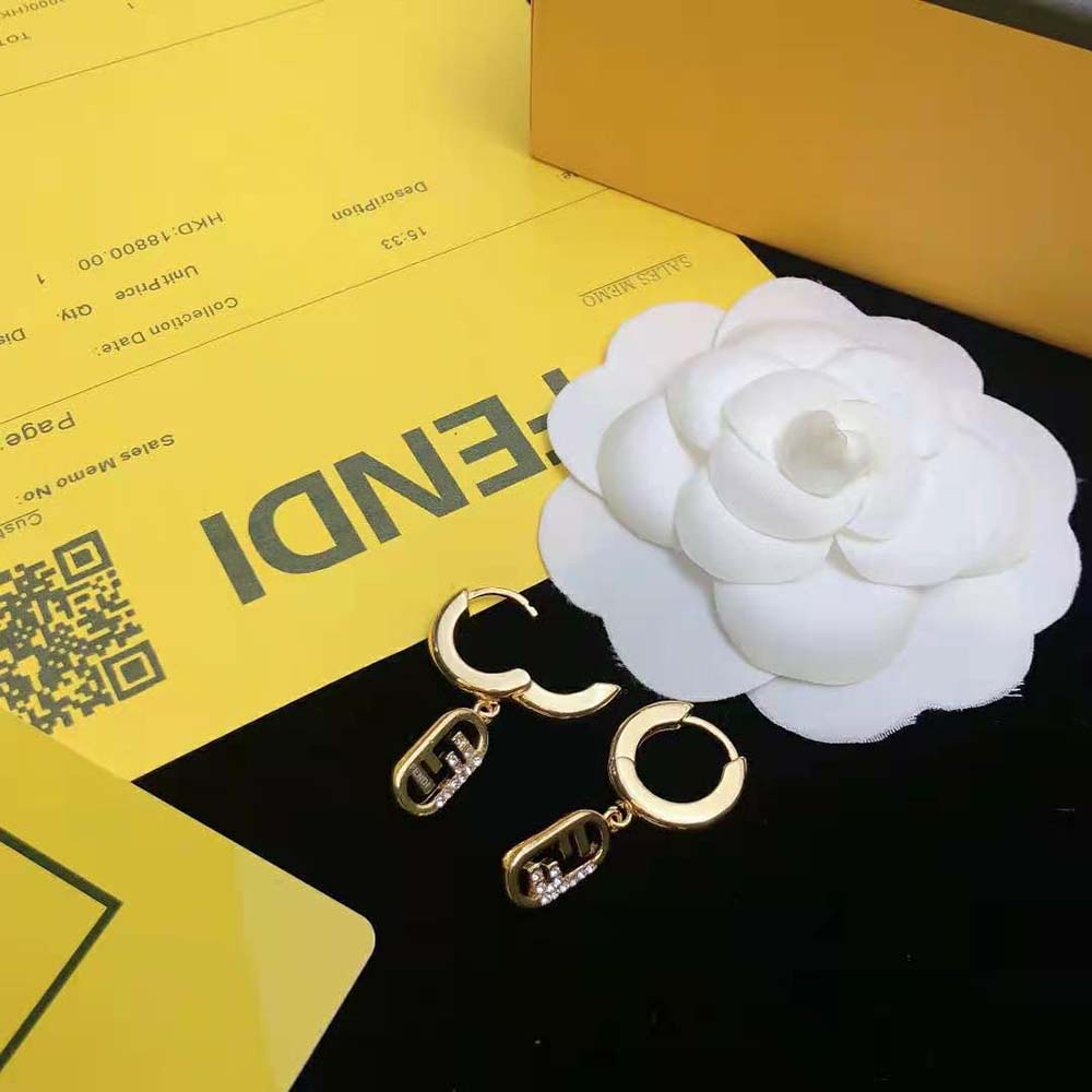 Fendi Women O Lock Earrings Gold-Colored Earrings