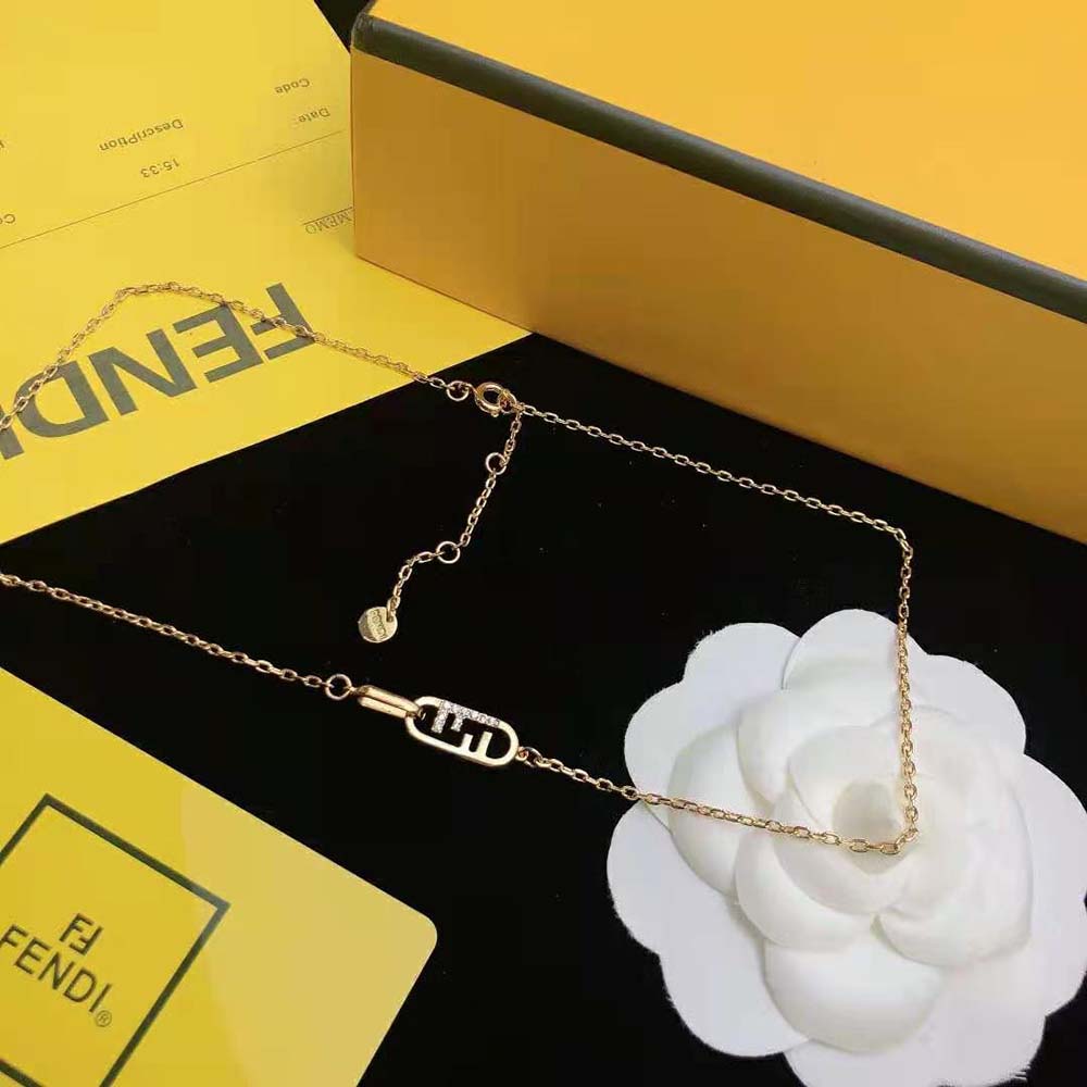Fendi Women O Lock Necklace Gold-Colored Necklace