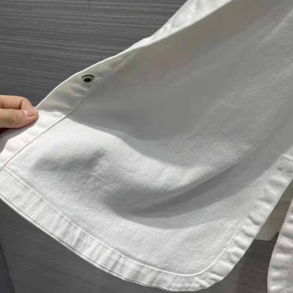 Fendi Women Single-Breasted Go-To White Denim Go-To Jacket