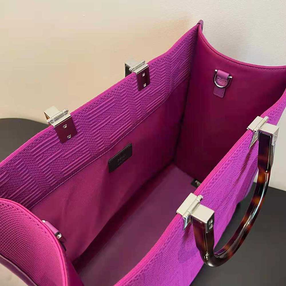 Fendi Women Sunshine Medium FF Fabric Shopper-Purple