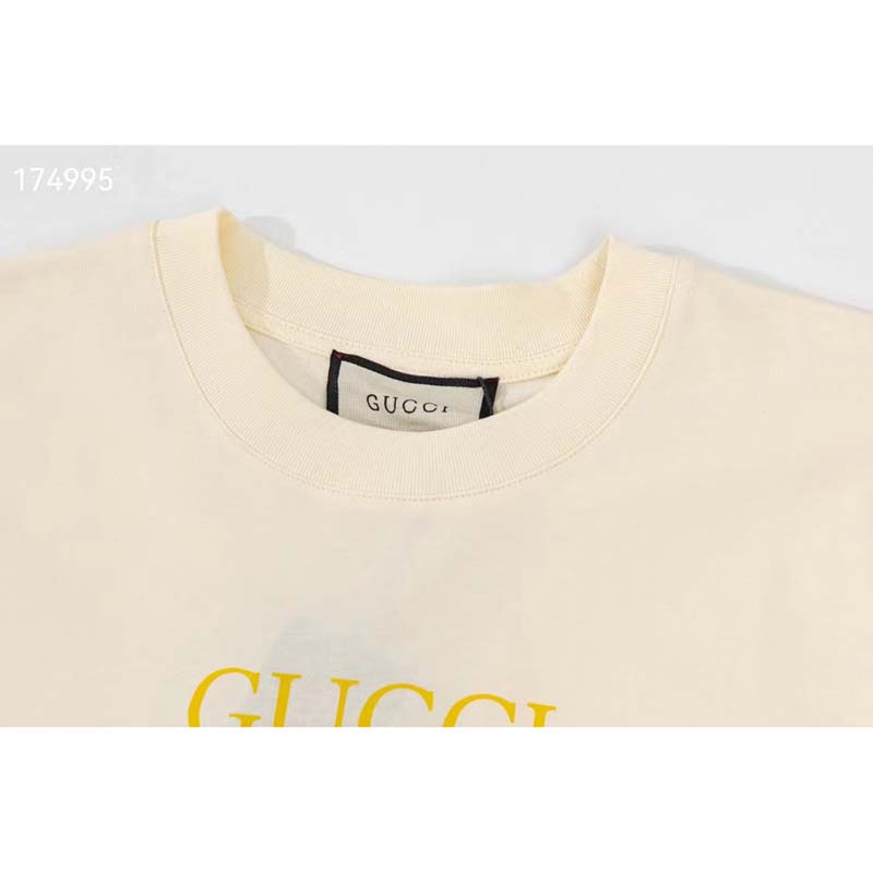G*u*i gg women G*u*i boutique print oversize t-shirt white cotton jersey crewneck