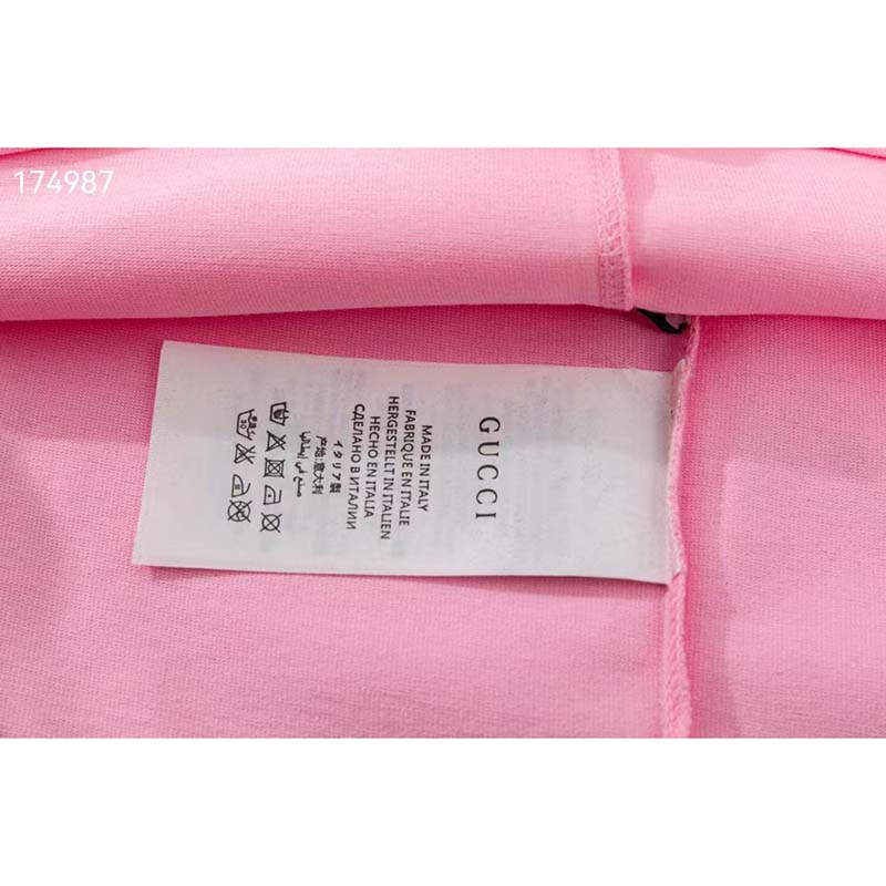 G*u*i gg women G*u*i pineapple cotton t-shirt pink jersey crewneck oversize fit