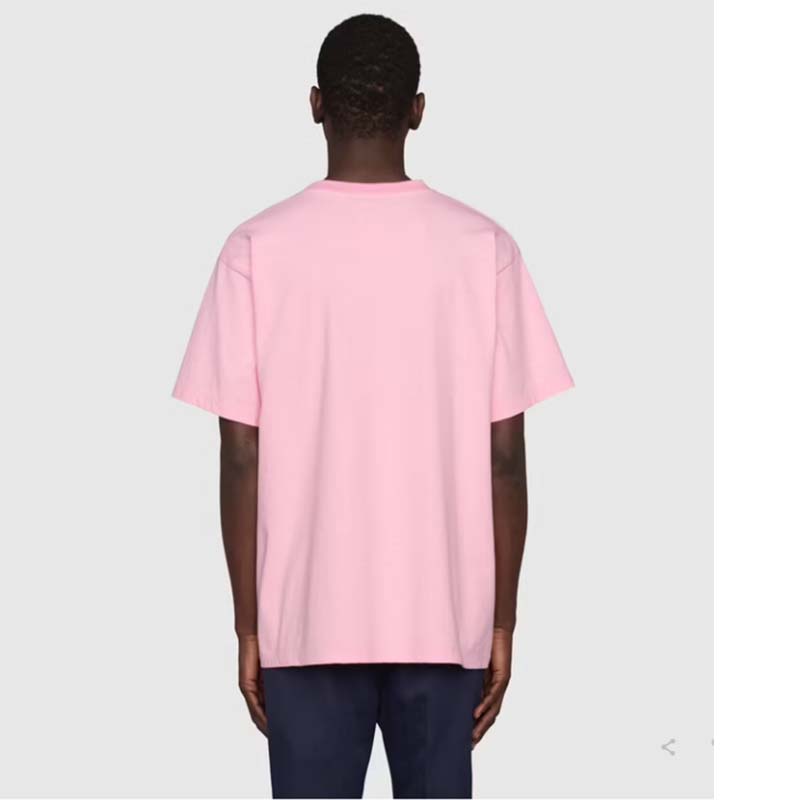 G*u*i gg men G*u*i pineapple cotton t-shirt pink jersey crewneck oversize fit