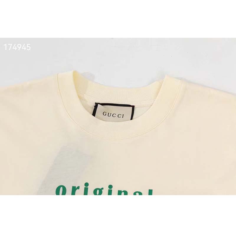 G*u*i gg men original G*u*i print oversize t-shirt white cotton jersey crewneck