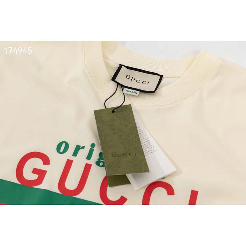 G*u*i gg men original G*u*i print oversize t-shirt white cotton jersey crewneck
