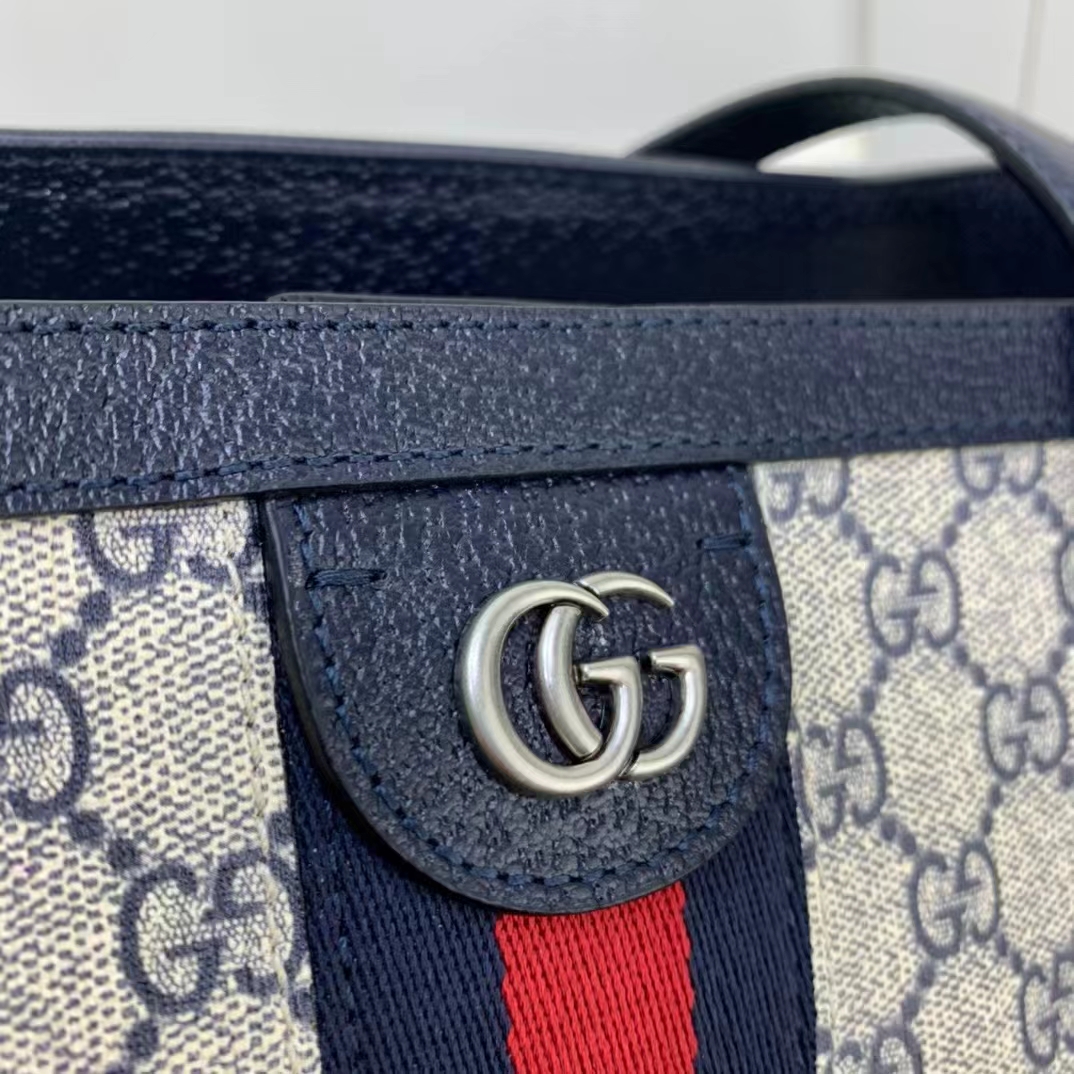 G*u*i gg unisex ophidia medium gg tote bag beige blue supreme canvas