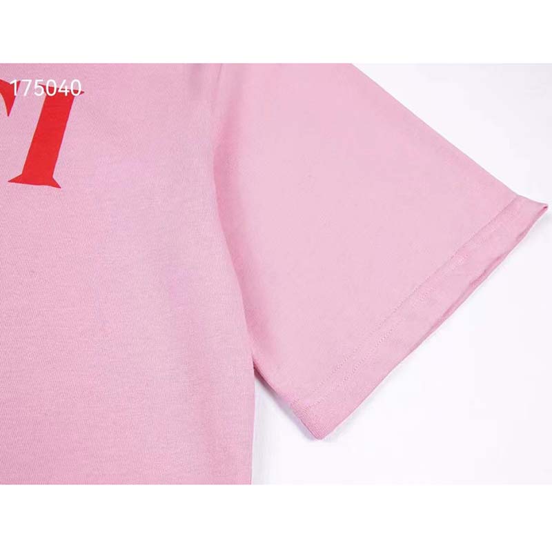 G*u*i gg women bananya cotton t-shirt pink jersey crewneck oversize fit
