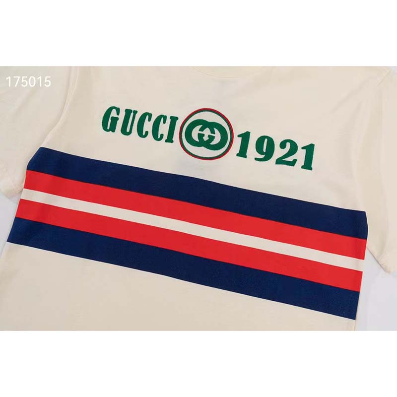 G*u*i gg women cotton t-shirt white cotton jersey crewneck oversize