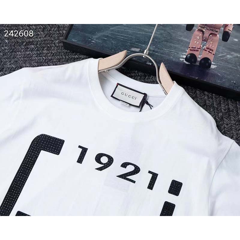 G*u*i gg women crystal 1921 G*u*i cotton t-shirt crewneck oversize fit