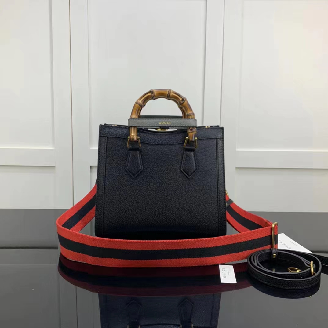 G*u*i gg women diana small tote bag double g black leather