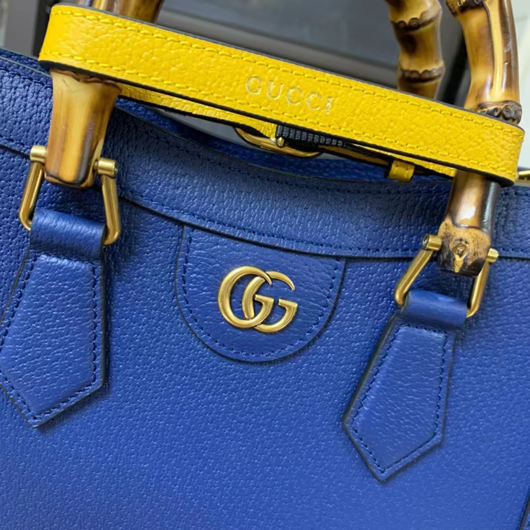 G*u*i gg women diana small tote bag double g royal blue leather