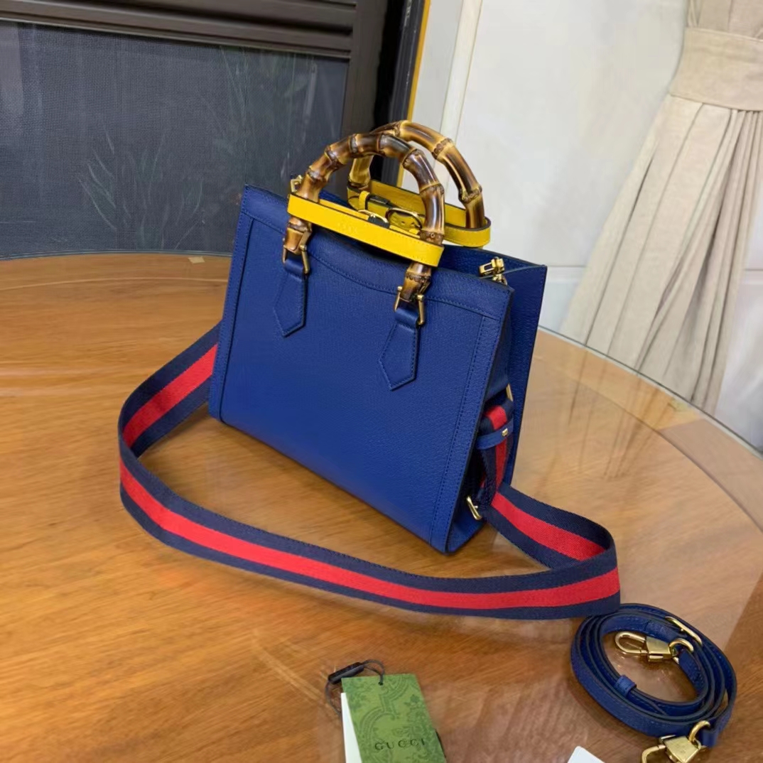 G*u*i gg women diana small tote bag double g royal blue leather
