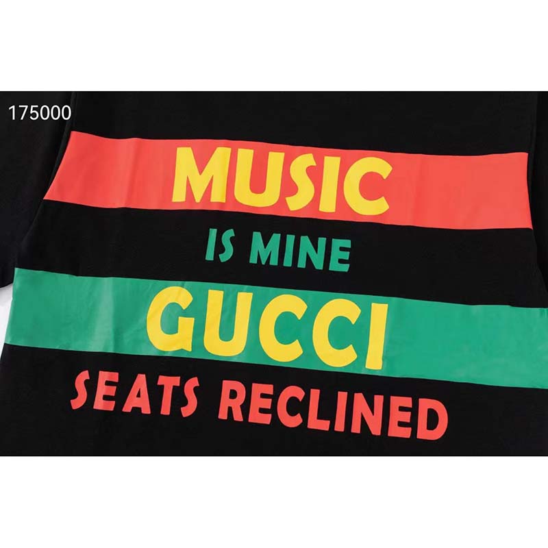 G*u*i gg women G*u*i 100 cotton t-shirt black cotton jersey crewneck oversize fit