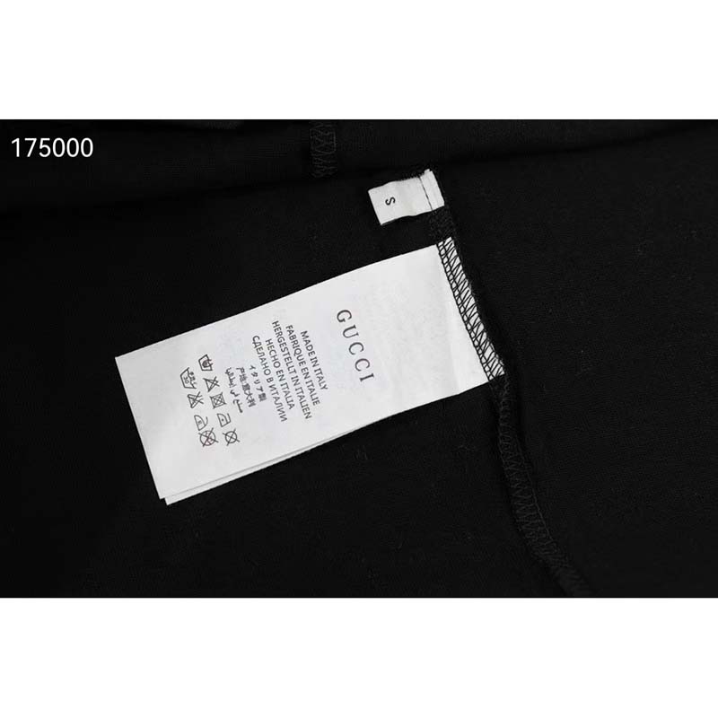 G*u*i gg women G*u*i 100 cotton t-shirt black cotton jersey crewneck oversize fit
